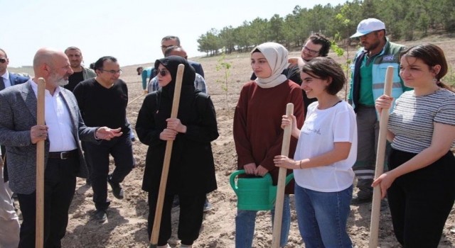 Başkan Çolakbayrakdar, üniversite öğrencileriyle Vuslat Ormanına fidan dikti