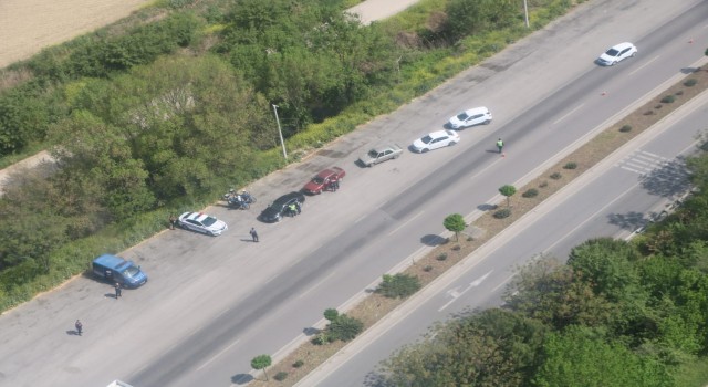 Bayram öncesi Manisada helikopterli trafik denetimi
