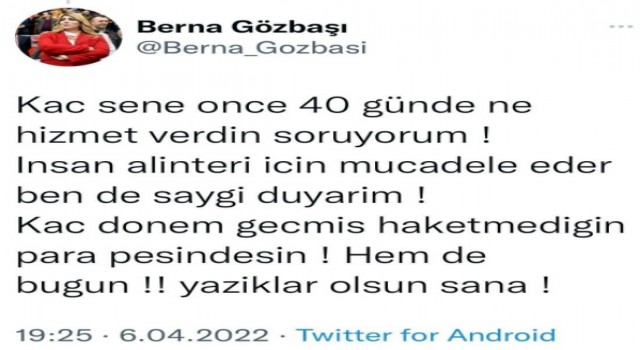 Berna Gözbaşıdan kulübe icra gönderen eski futbolcuya tepki