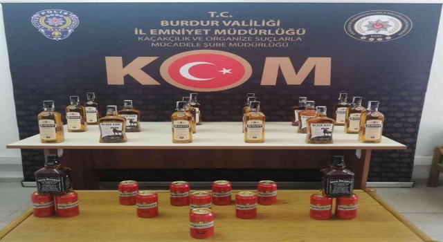 Burdurda 31 şişe kaçak içki ele geçirildi
