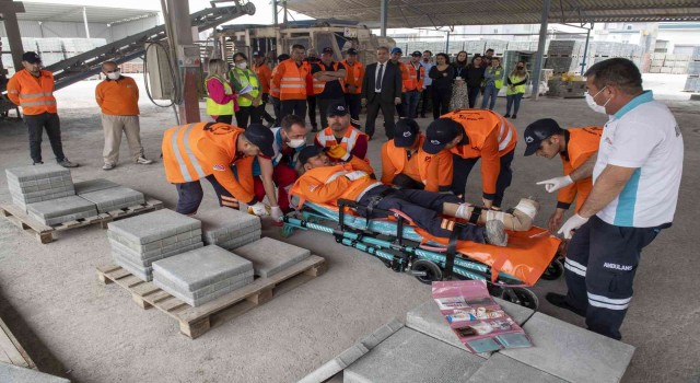 Büyükşehir Belediyesinden iş kazası tatbikatı
