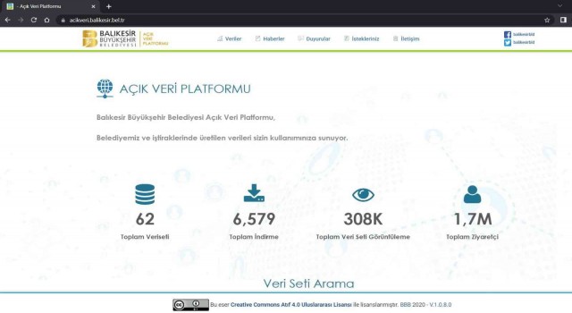 Büyükşehirin Açık Veri Portalını 1 milyon 700 bin kişi ziyaret etti