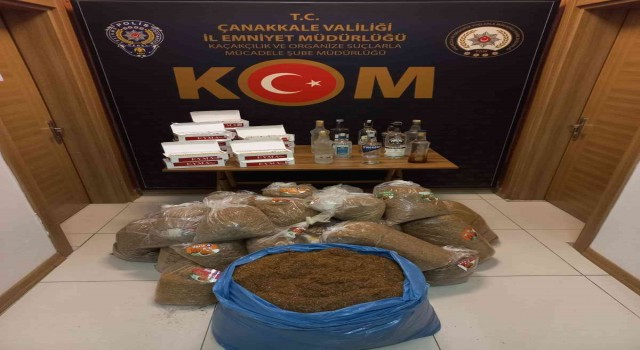Çanakkalede kaçak içki ve sigara operasyonu