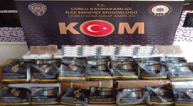 Çorluda kaçak sigara ve içki operasyonu