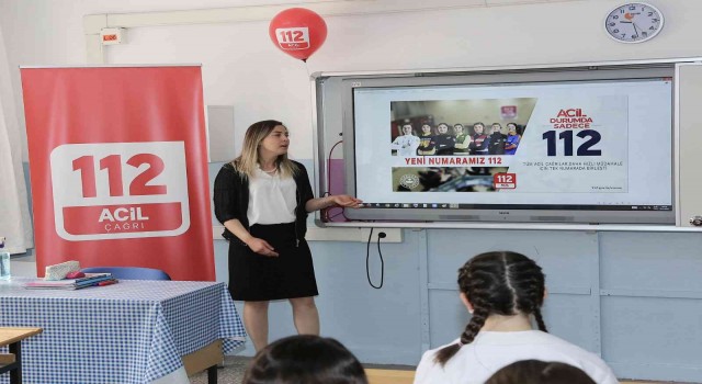 Çorumda 90 bin öğrenciye eş zamanlı 112 eğitimi