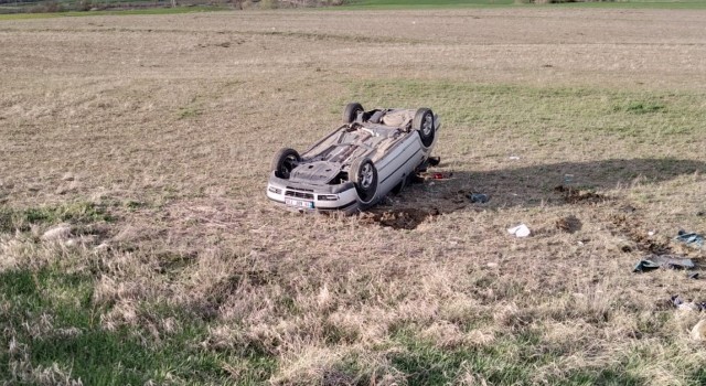 Çorumda otomobil takla attı: 1 yaralı
