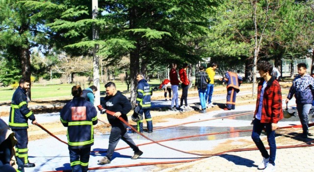 DPÜ KTBMYOda yangın tatbikatı