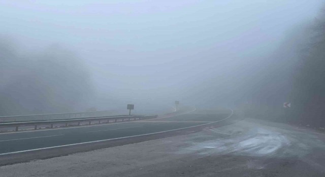 Düzce - Zonguldak D-655 Karayolunda sis etkili oluyor