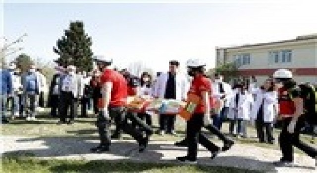 Edirnede hastane afet planı tatbikatı yapıldı