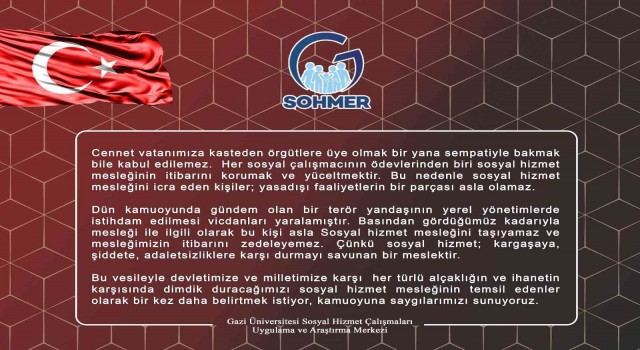 Gazi SOHMERden İBBde yaşanan olaya tepki