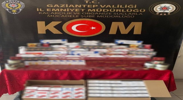 Gaziantepte 54 bin 760 adet kaçak makaron ele geçirildi