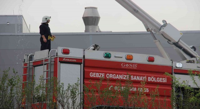 Gıda fabrikasının çatısında çıkan yangın korkuttu