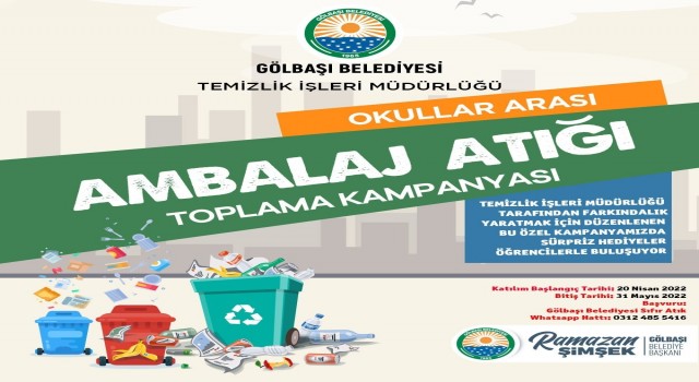 Gölbaşında okullar arası ambalaj atığı toplama kampanyası başlıyor