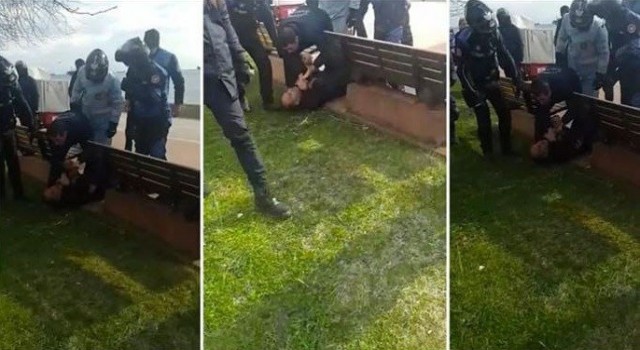 İBB zabıta ekipleri, Kartalda piknik yapan engelli seyyar satıcıyı ailesinin yanında darp etti