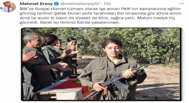 İçişleri Bakan Yardımcısı Ersoy: Sanki bu terörist İBBde yakalanmadı”