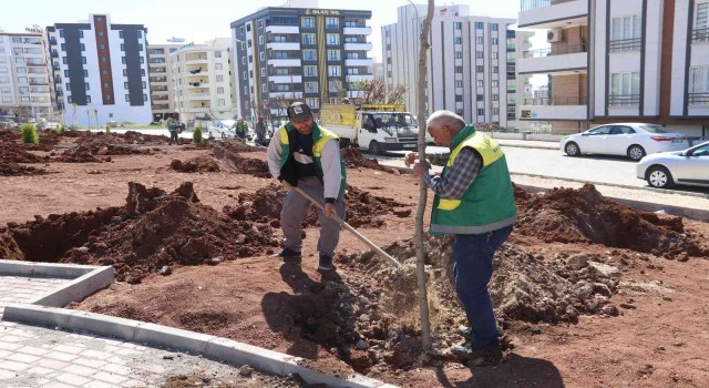 Karaköprüde yeni parklar ağaçlarla yeşilleniyor