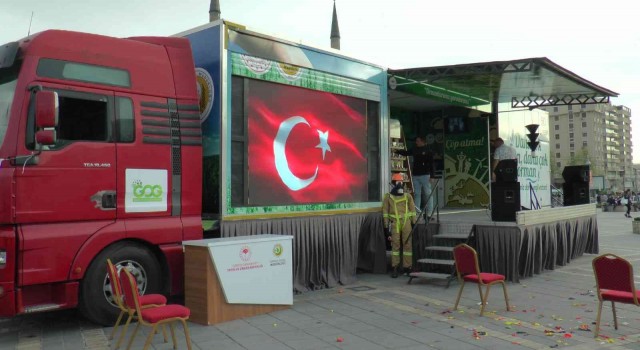 Kayseri doğa konusunda Yeşil Vatan Tırı ile bilinçlendi