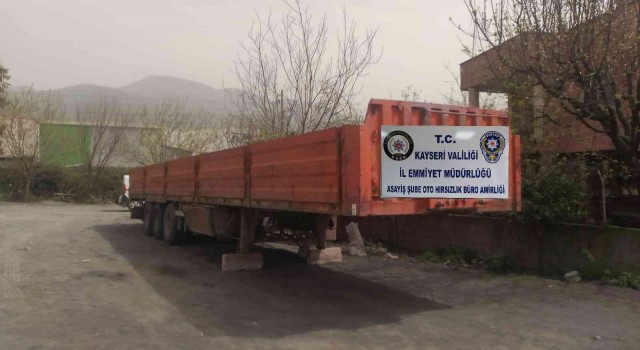 Kayseride çalınan dorse Hatayda bulundu
