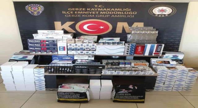 Kocaelide bir iş yeri ve depoda binlerce makaron ele geçirildi