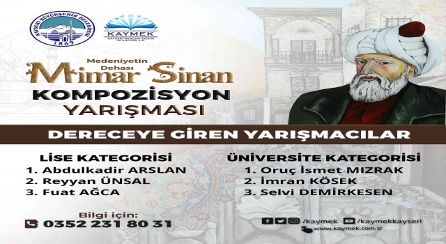‘Medeniyetin Dehası Mimarsinan Kompozisyon Yarışmasında dereceye girenler belli oldu