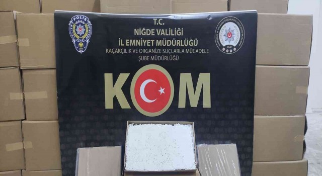 Niğdede 4 buçuk milyon adet kaçak Makaron ele geçirildi
