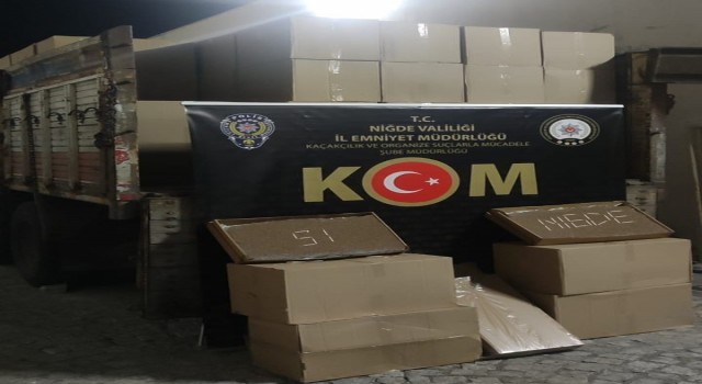 Niğdede 4 milyon 160 bin adet dolu makaron ele geçirildi