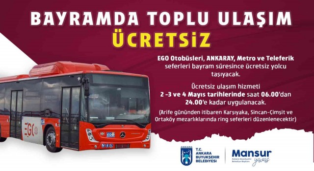 Ramazan Bayramında toplu ulaşım ücretsiz olacak