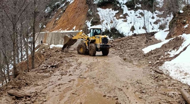 Rizede Anzer Yaylası yolunda heyelan