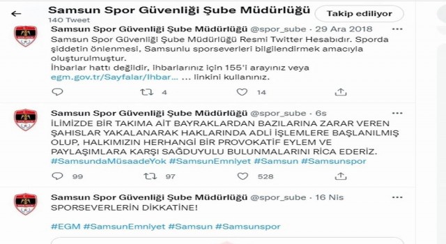 Samsunda Trabzonspor bayraklarına zarar verenlere ceza