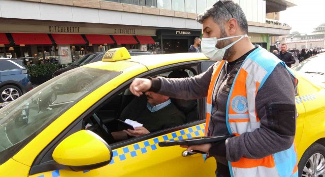 Taksimde ticari taksi denetiminde ceza yağdı