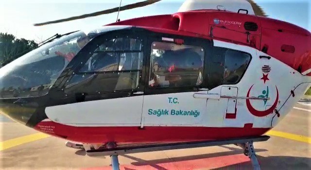 Trabzondan Samsuna ambulans helikopterle getirildi