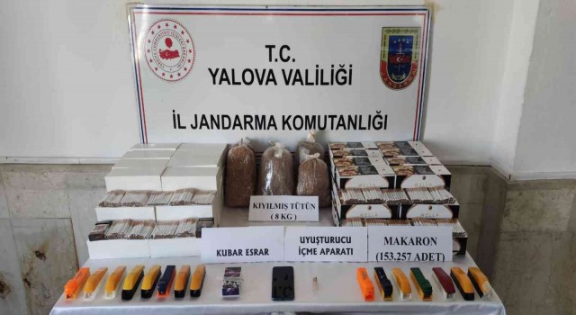 Yalovada jandarmadan uyuşturucu ve kaçak sigara operasyonu