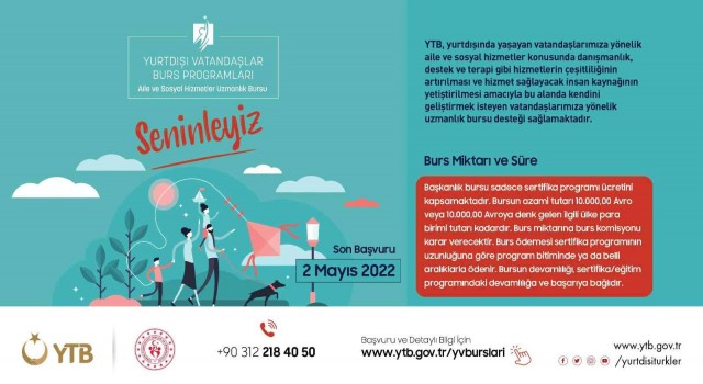YTBden aile ve sosyal hizmetler alanlarında uzmanlık bursu