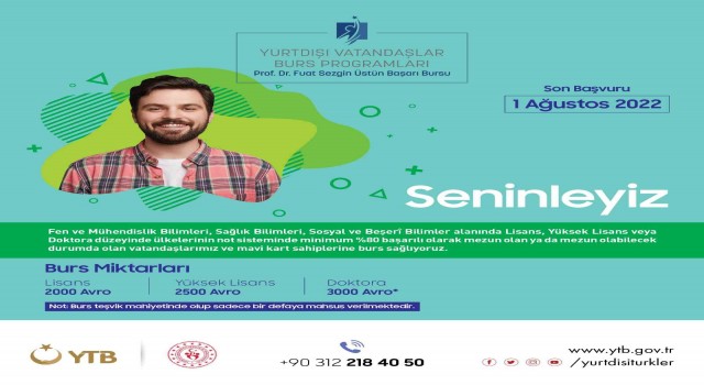 Yurt dışında yaşayan vatandaşlara farklı alanlarda burs