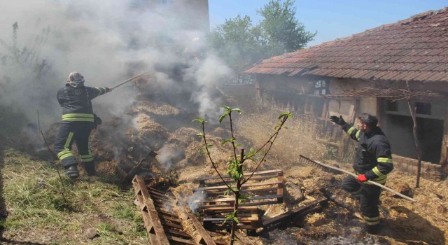 150 saman balyası küle döndü
