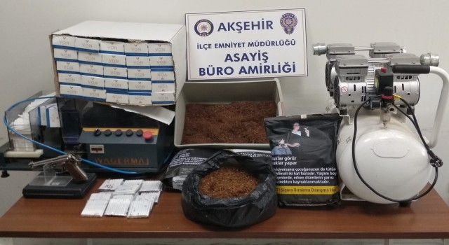 Akşehirde kaçak sigara operasyonu
