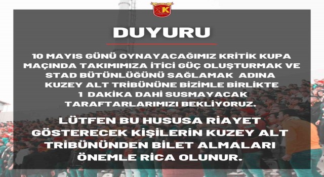 Baki Ersoydan Kayserispor taraftarına jest