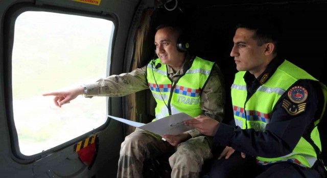 Bingölde bayramda helikopter destekli trafik denetimi