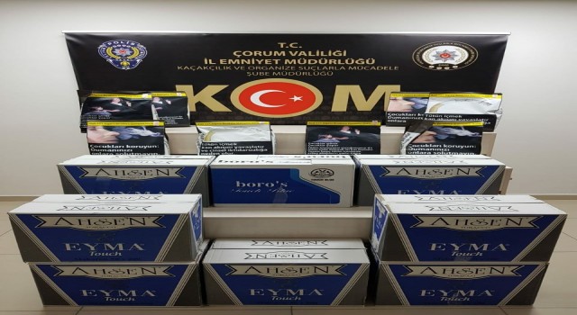 Çorumda 80 bin adet kaçak sigara ele geçirildi