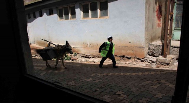 Dar sokaklardaki çöpler Kadrolu eşeklere emanet