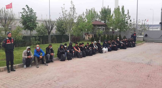 Durdurulan araçtan 27 yabancı uyruklu şahıs çıktı