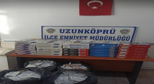 Edirnede 25 bin 100 adet kaçak makaron ele geçirildi