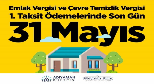 Emlak ve ÇTVnin ilk taksiti için son tarih 31 Mayıs