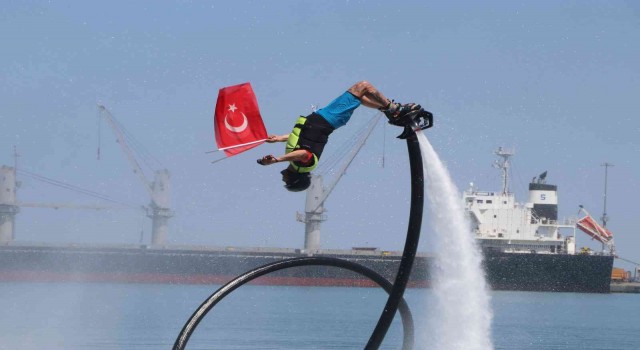 Flyboard gösterisi nefes kesti