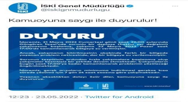 Güngörende iki gün süren su kesintisi vatandaşları isyan ettirdi