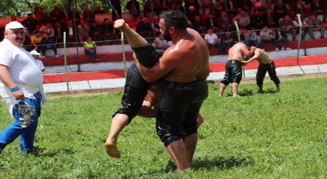 Havza Kırkpınar Yağlı Güreşlerinde başpehlivan Recep Kara