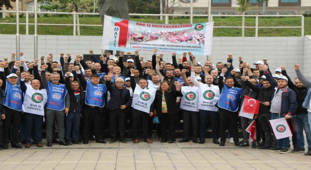 Karabükte Hak-İş üyeleri 1 Mayısta taleplerini açıkladı
