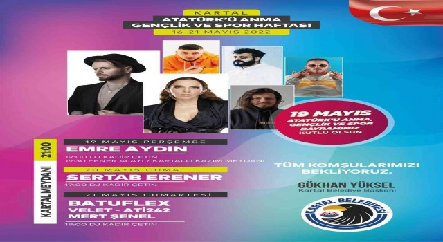 Kartalda 19 Mayıs, 3 gün 3 gece kutlanacak