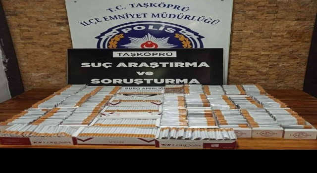 Kastamonuda 6 bin 160 adet dolu makaron yakalandı