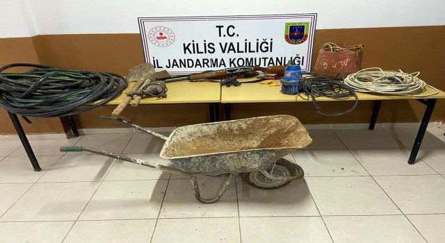 Kiliste kaçak kazı yapan bir kişi yakalandı